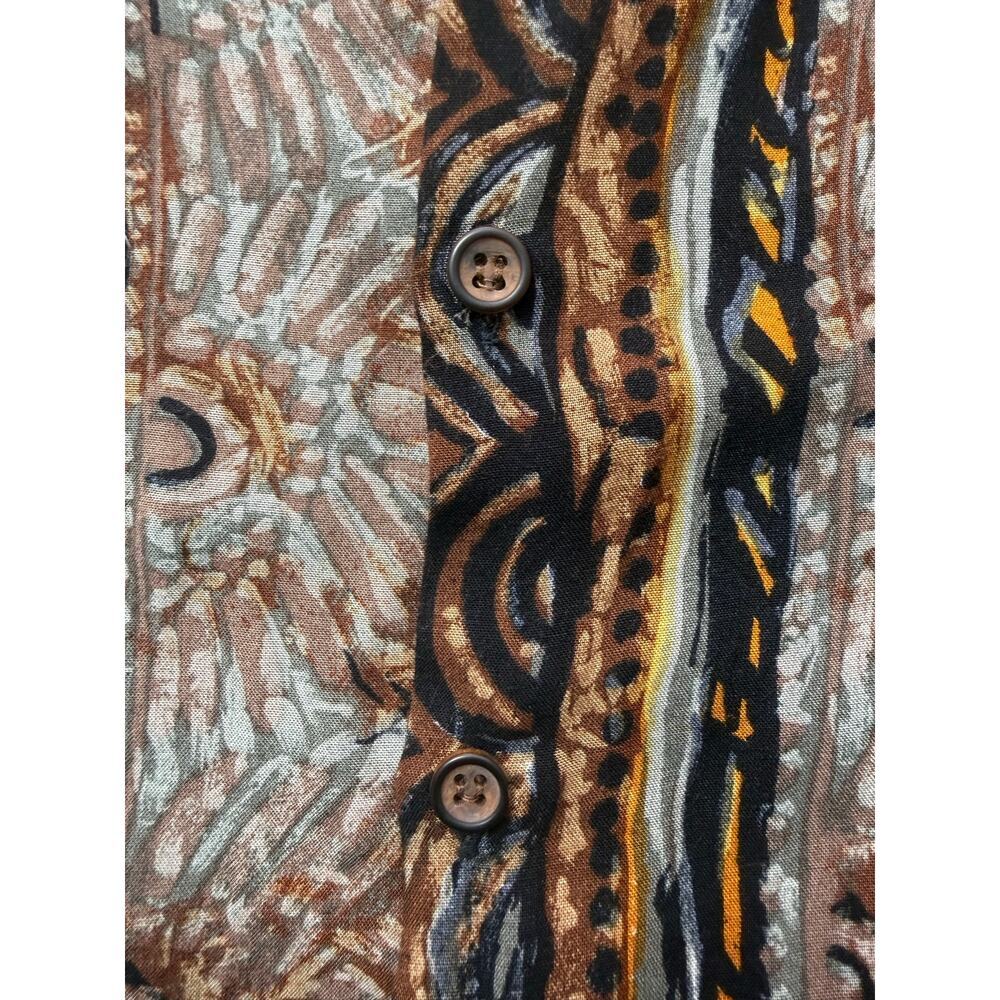 Vintage Yashi Yamamuri Italy Abstract Tribal Print Button Up Shirt Womens XL - Picture 6 of 9